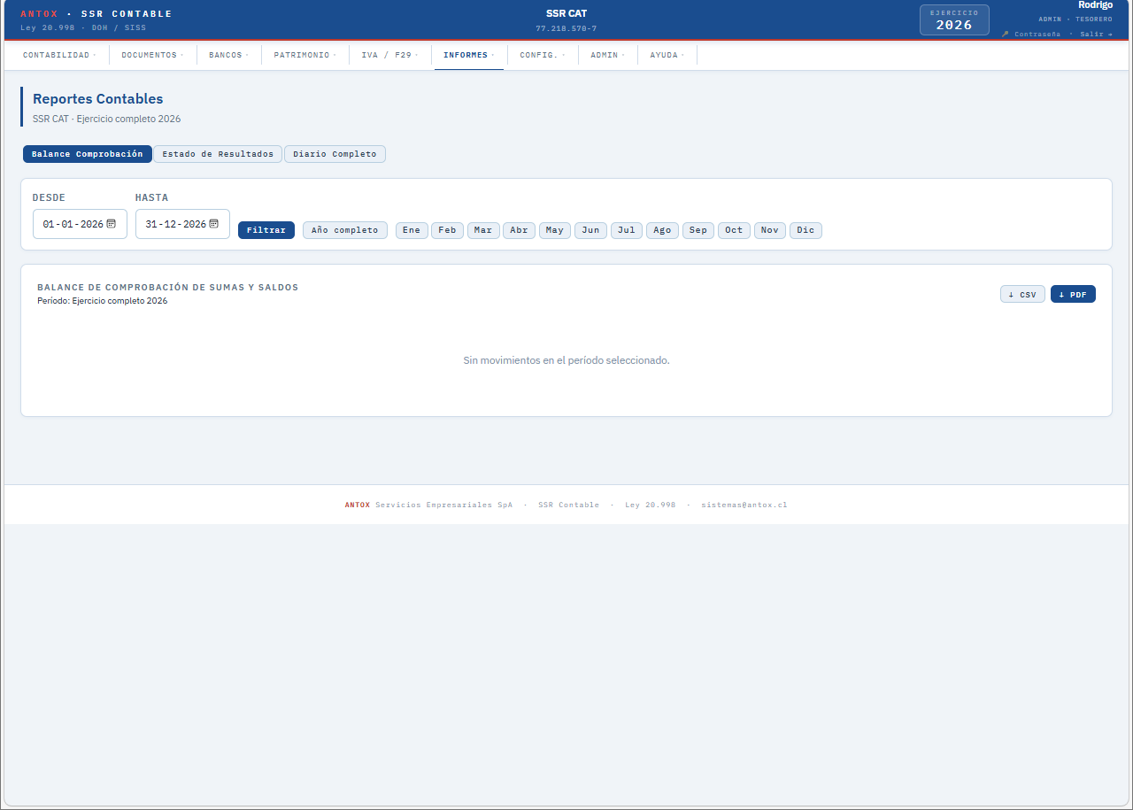 Reportes DOH — SSR Contable
